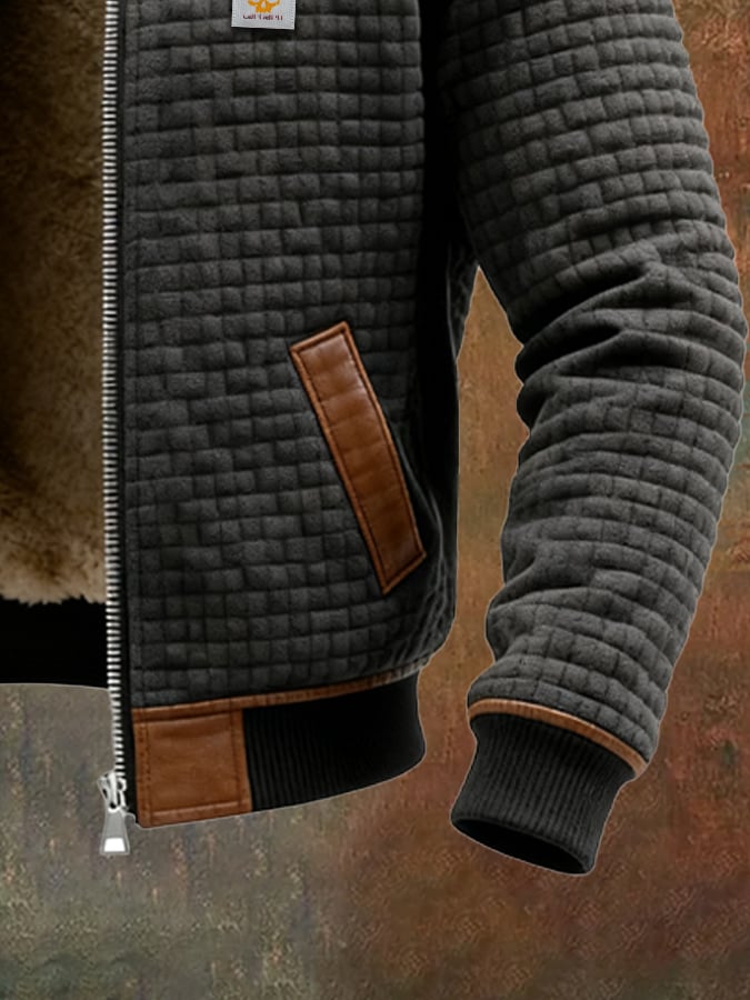 Stan - Gestructureerd jack met hoge kraag