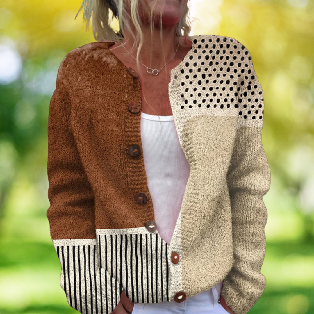 Vintage Lente Vest met Stippenpatroon