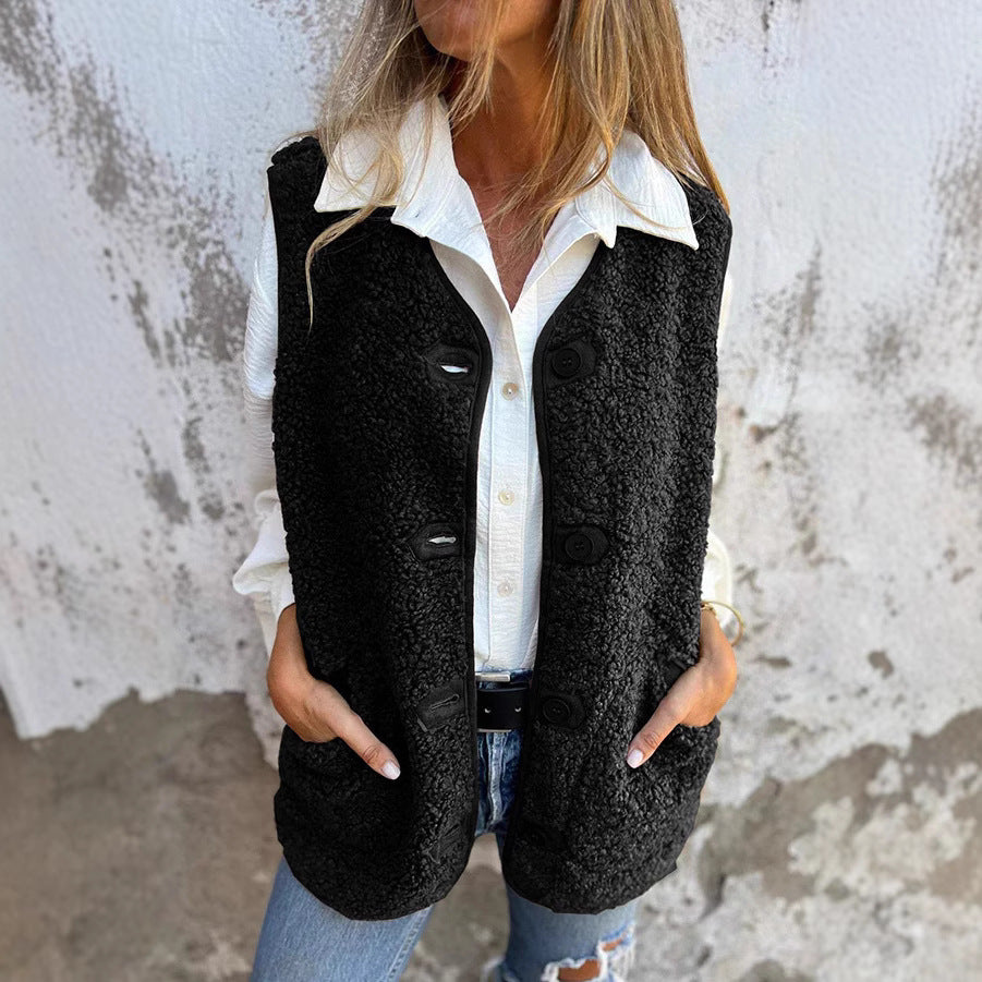 Natalie - Button-Down Short Warm Vest