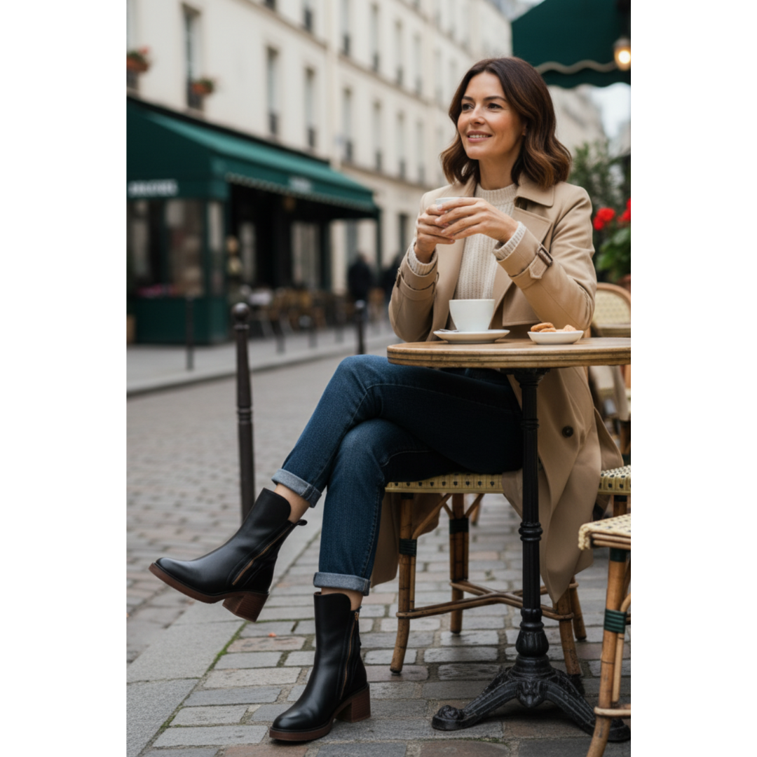 VALORINE | Zwarte Laarzen met Hak voor Comfort en Stijl