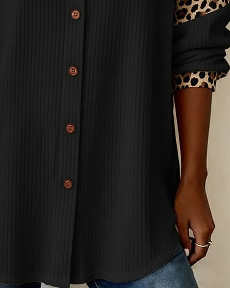 Tatum - Bold Leopard Print Button-Down Shirt