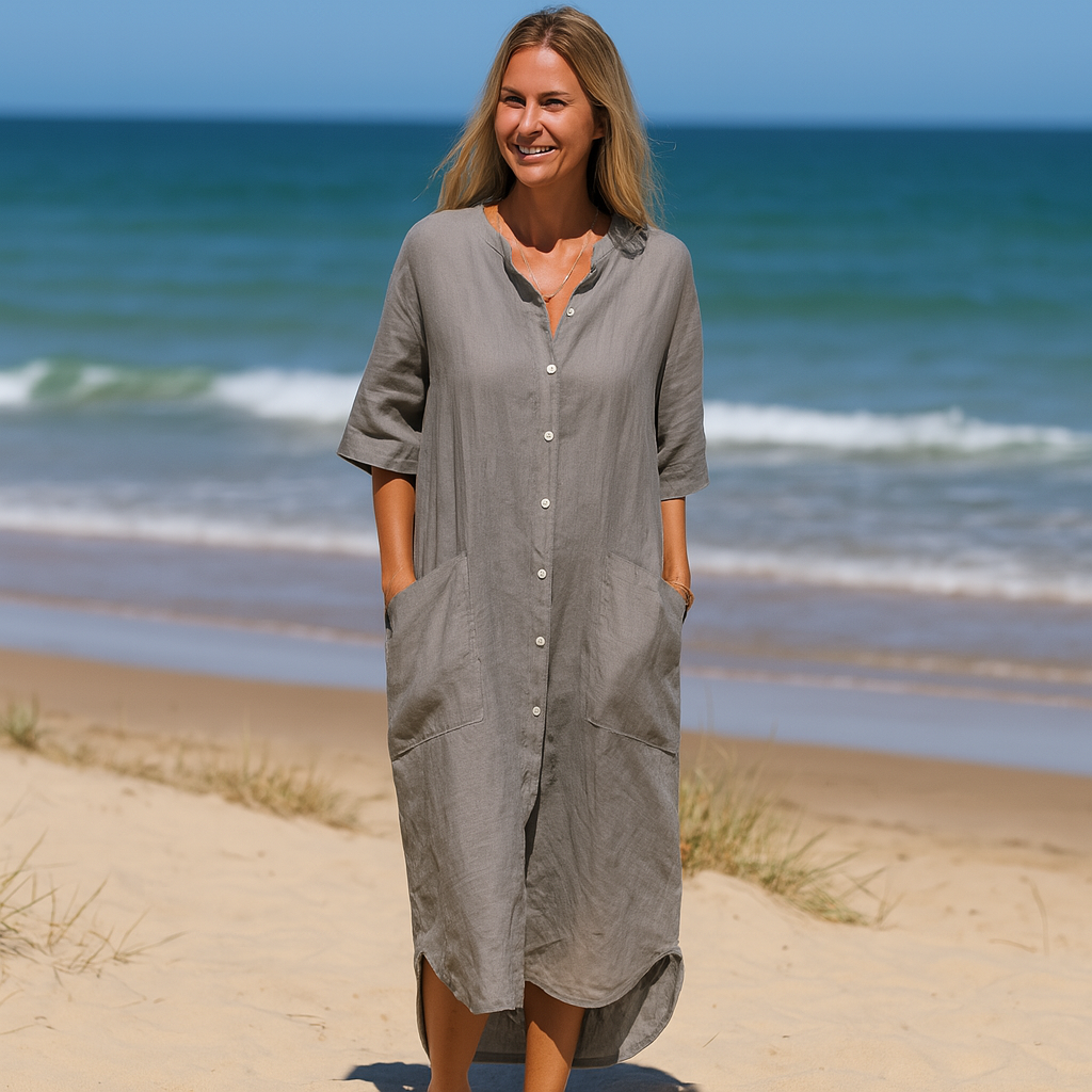 JALY - ROBE EN LIN AVEC POCHES