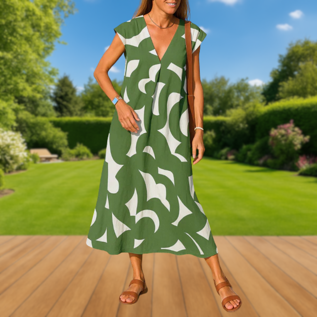 SIDONIE - ROBE MAXI D'ÉTÉ À IMPRIMÉ GRAPHIQUE