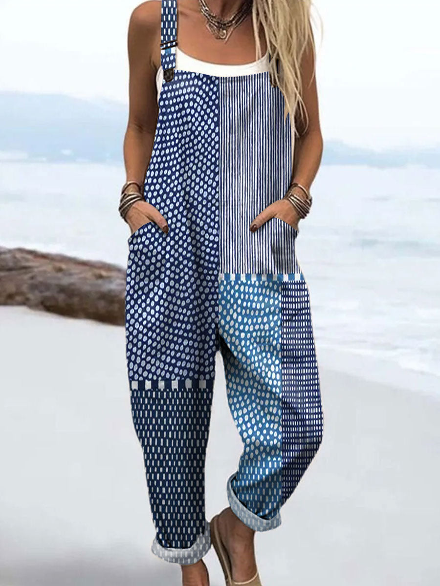 Lois & Tom's - Blue Patchwork Jumpsuit