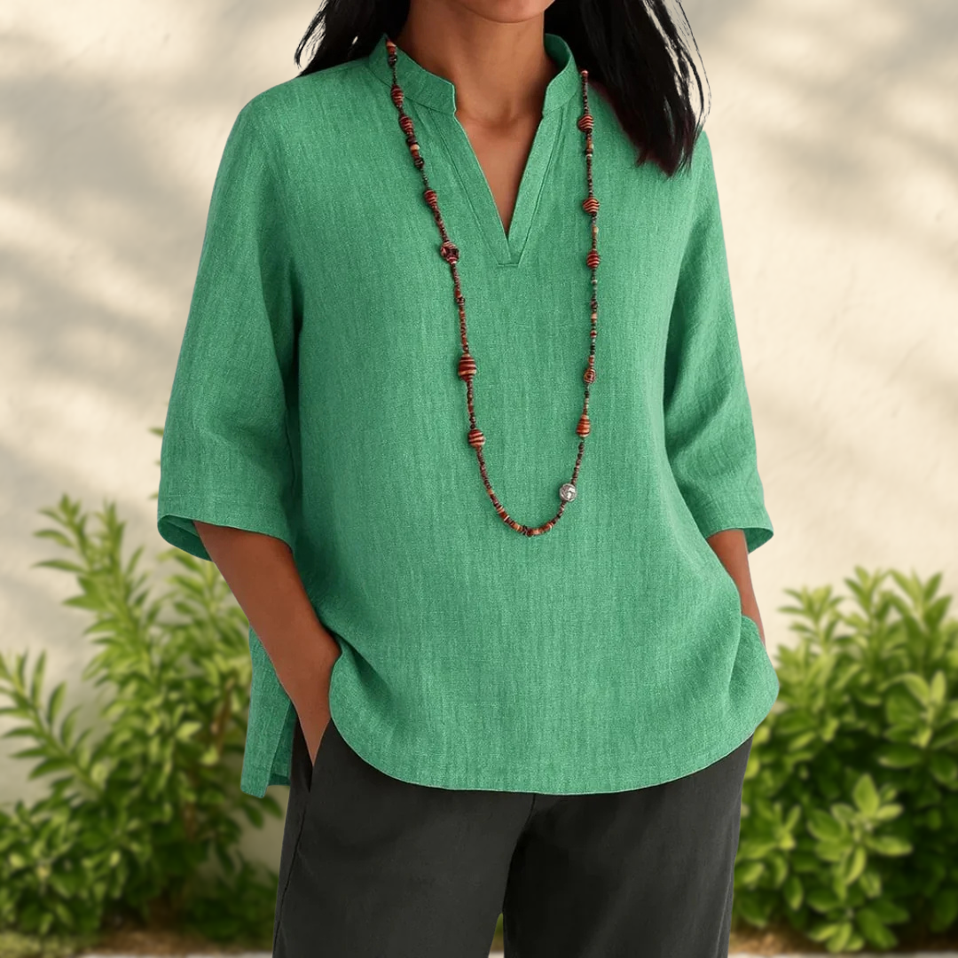 Oriane - Casual Linen Blouse