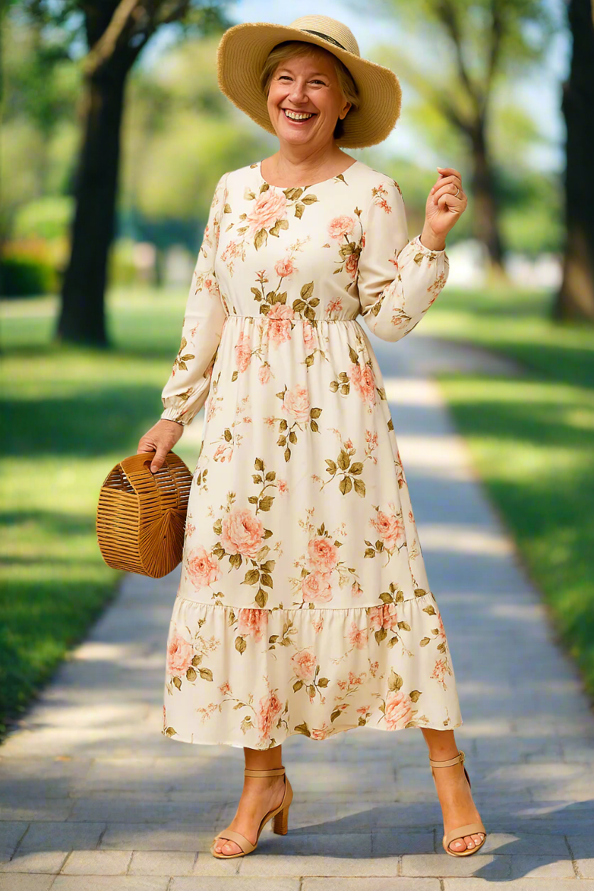 Matilda - Elegant Floral Print Dress