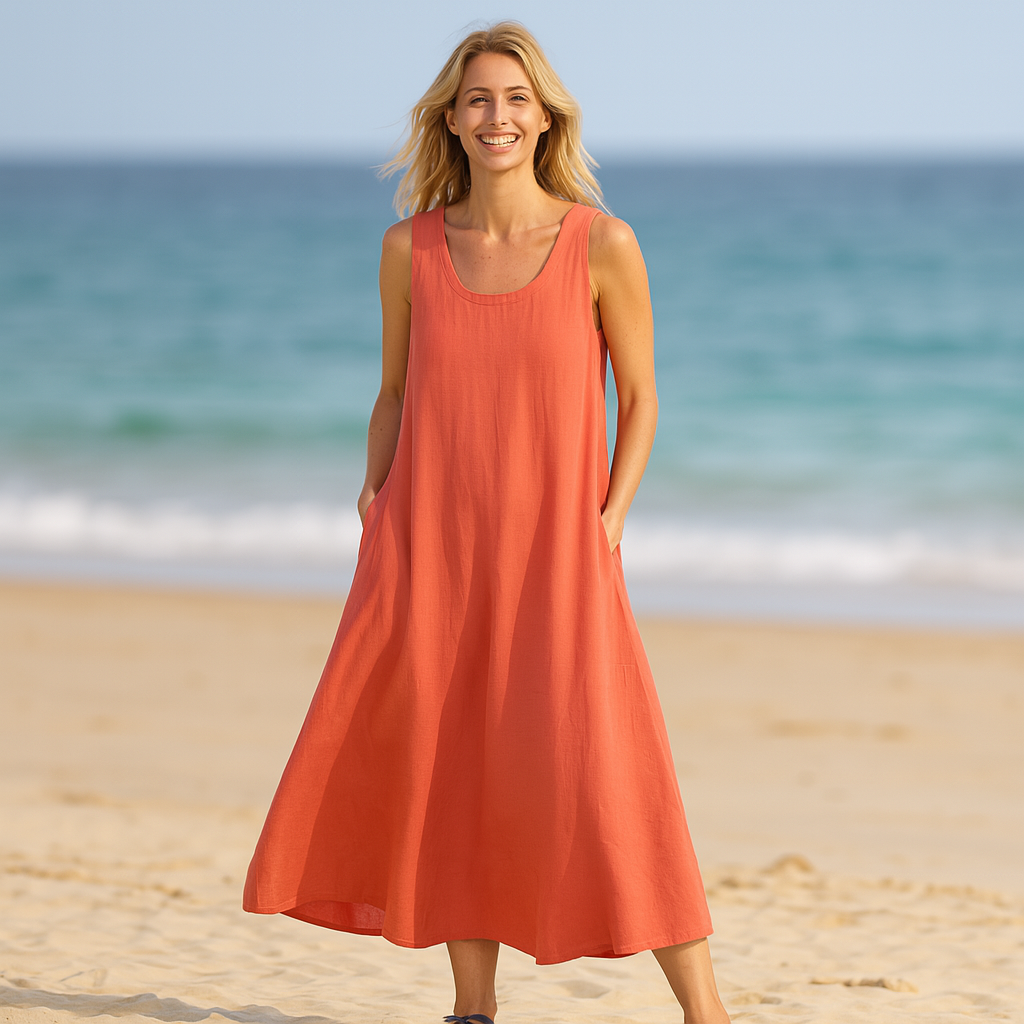 CLÉMENCE - ROBE EN LIN AVEC POCHES