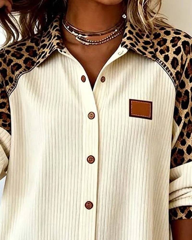 Tatum - Bold Leopard Print Button-Down Shirt