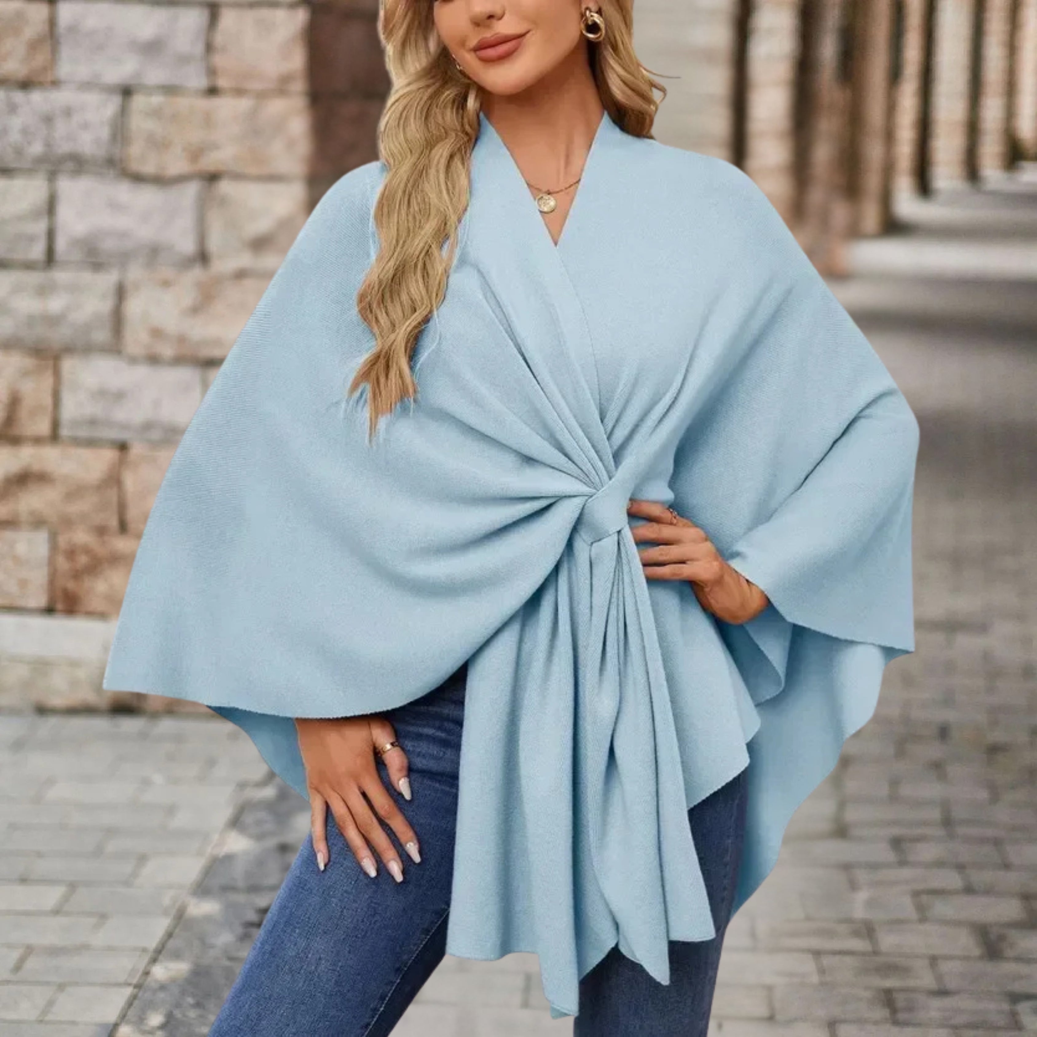Alexis - Elegant Poncho Sweater