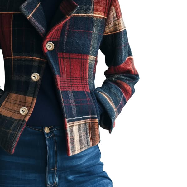 Elise - Plaid Pattern Woolen Jacket