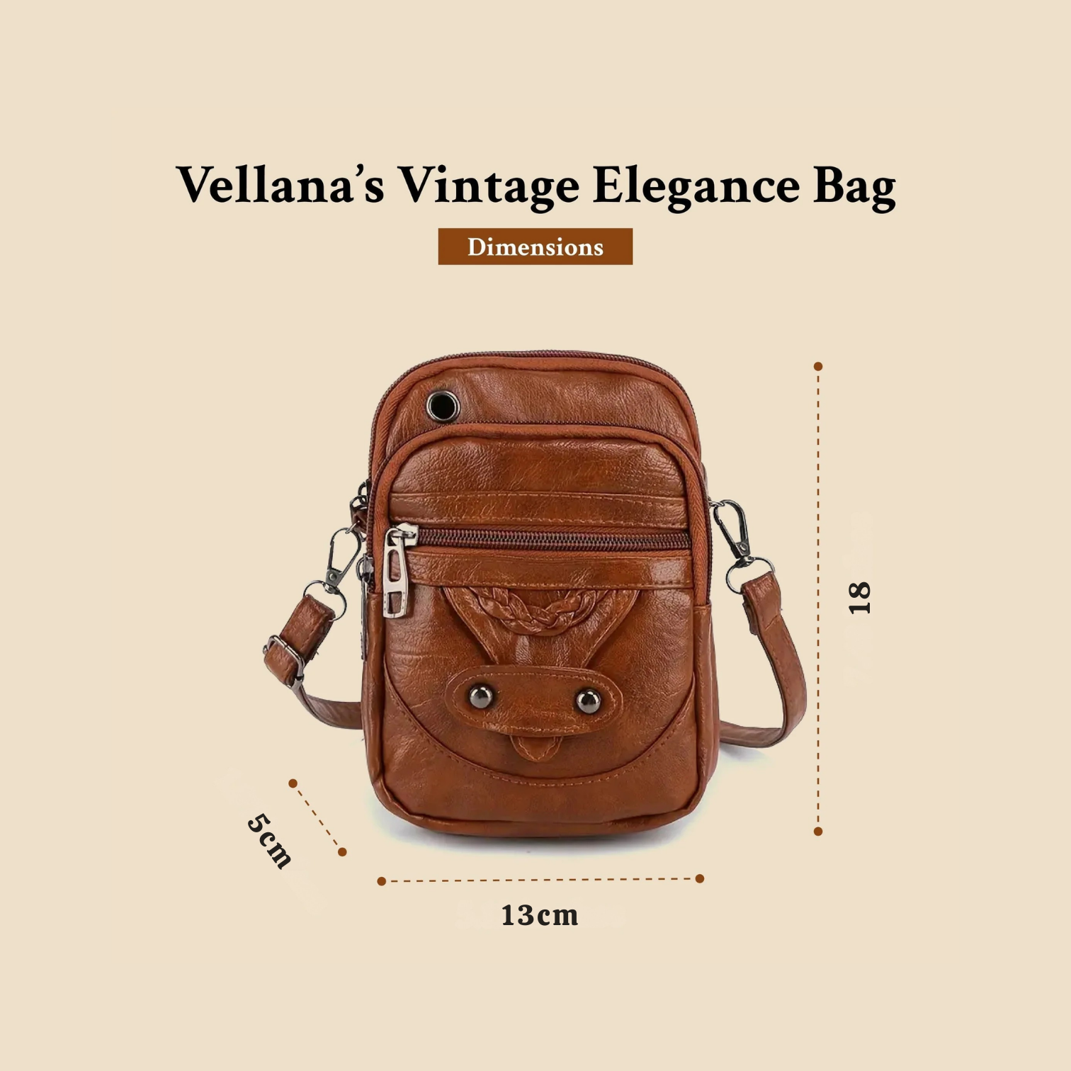 Vellana’s Vintage Elegance | Leren Schoudertas