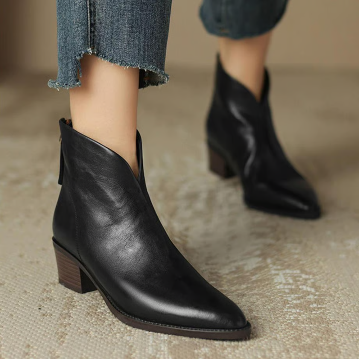Bella - Luxury Ankle Boots with Low Heel
