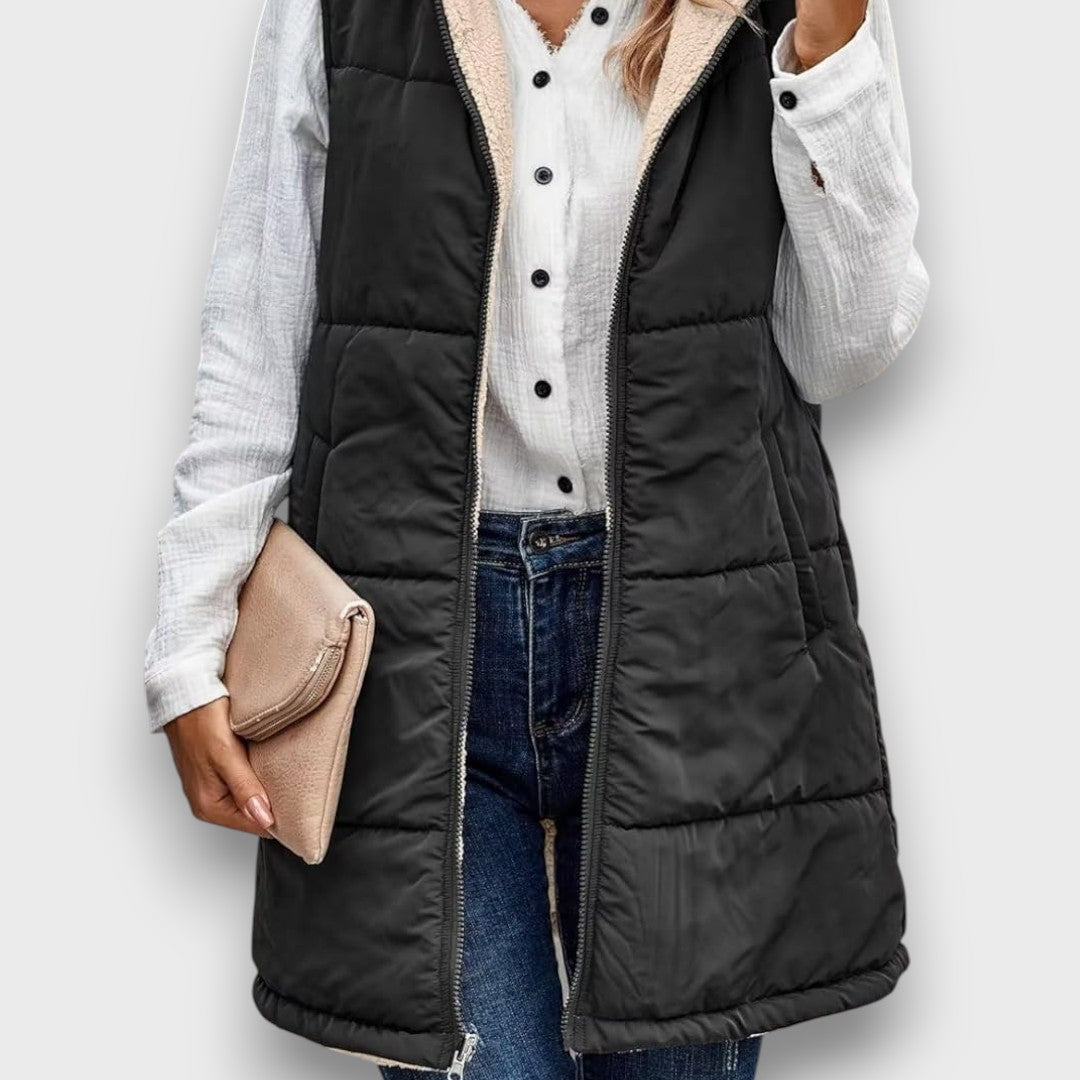 Becka – Reversible Fleece-lined Hooded Vest