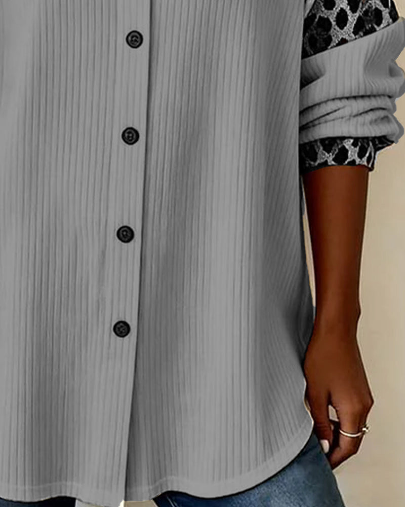 Tatum - Bold Leopard Print Button-Down Shirt