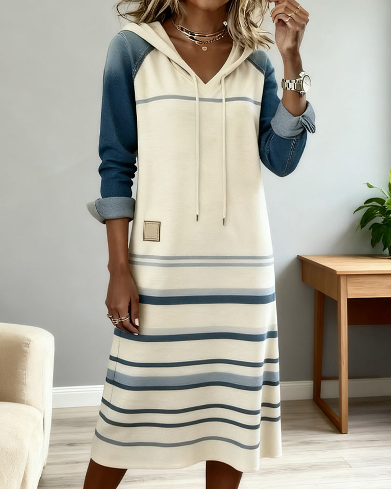 Victoria - Striped Hooded Dress