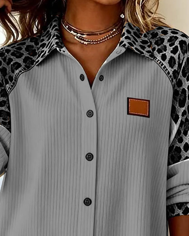 Tatum - Bold Leopard Print Button-Down Shirt