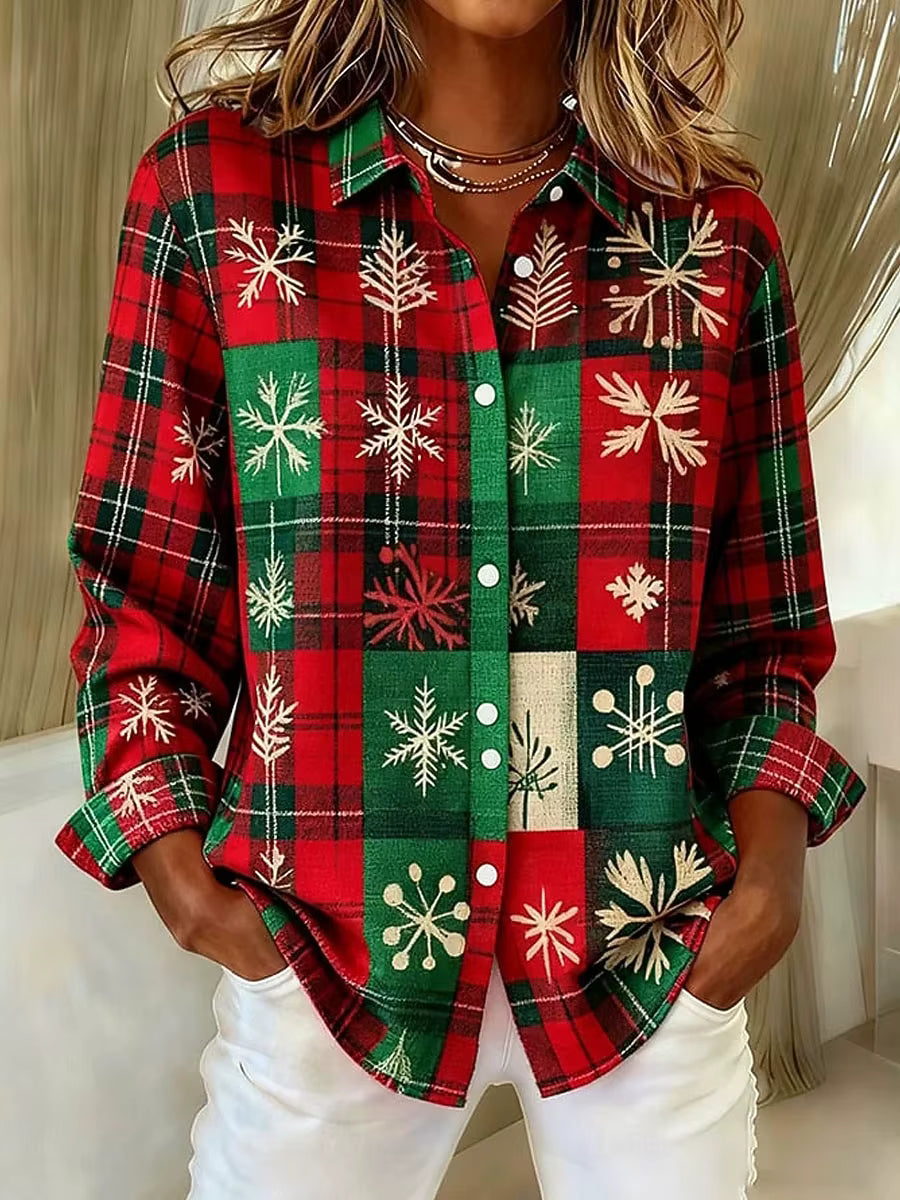 Sara - Stylish Christmas Button-Up