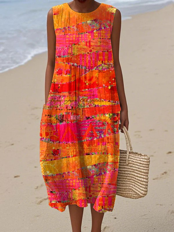 Faye Sunset Midi Jurk