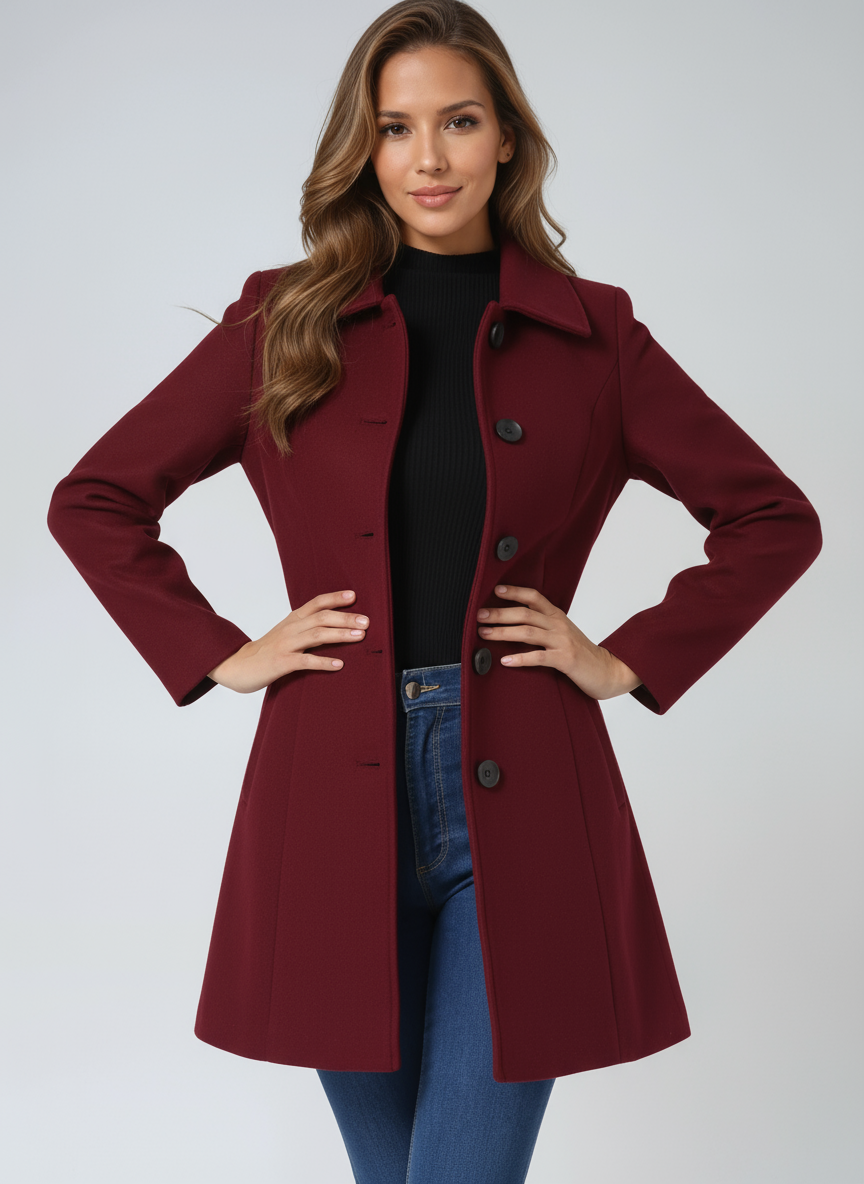Aria - Women's Single Breasted Winter Trench Coat
