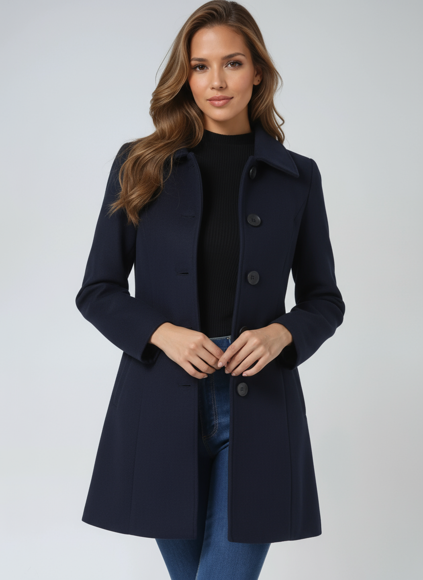 Aria - Women's Single Breasted Winter Trench Coat