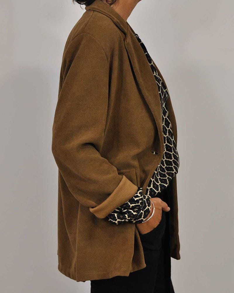 Relaxed V-Hals Midi-Shirt