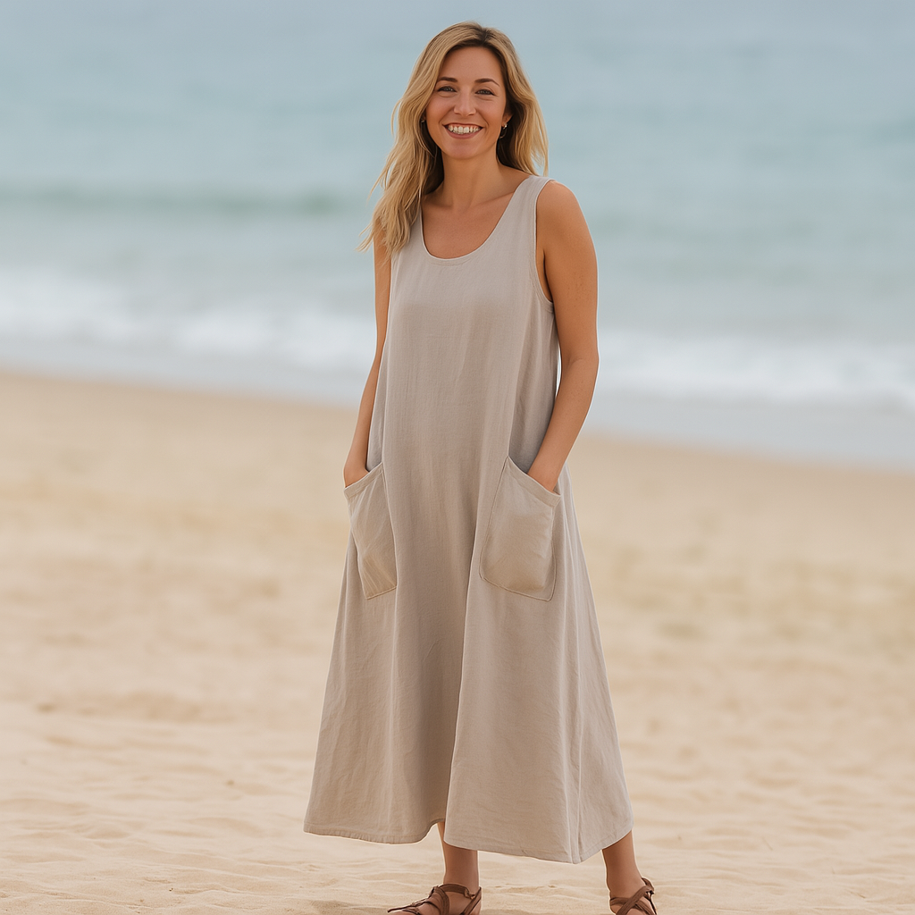 CLÉMENCE - ROBE EN LIN AVEC POCHES