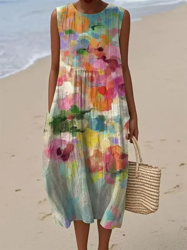 Mirte Veelzijdige Meerkleurige Midi Jurk