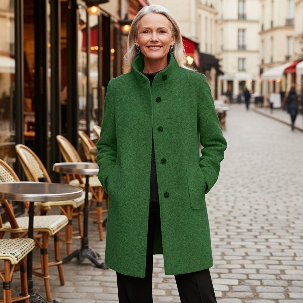 CARINE - MANTEAU CLASSIQUE EN MÉLANGE DE LAINE