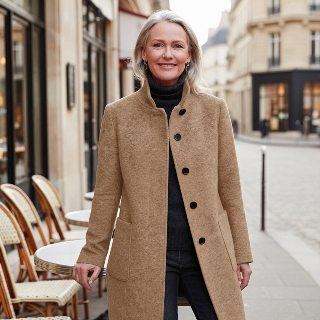 CARINE - MANTEAU CLASSIQUE EN MÉLANGE DE LAINE