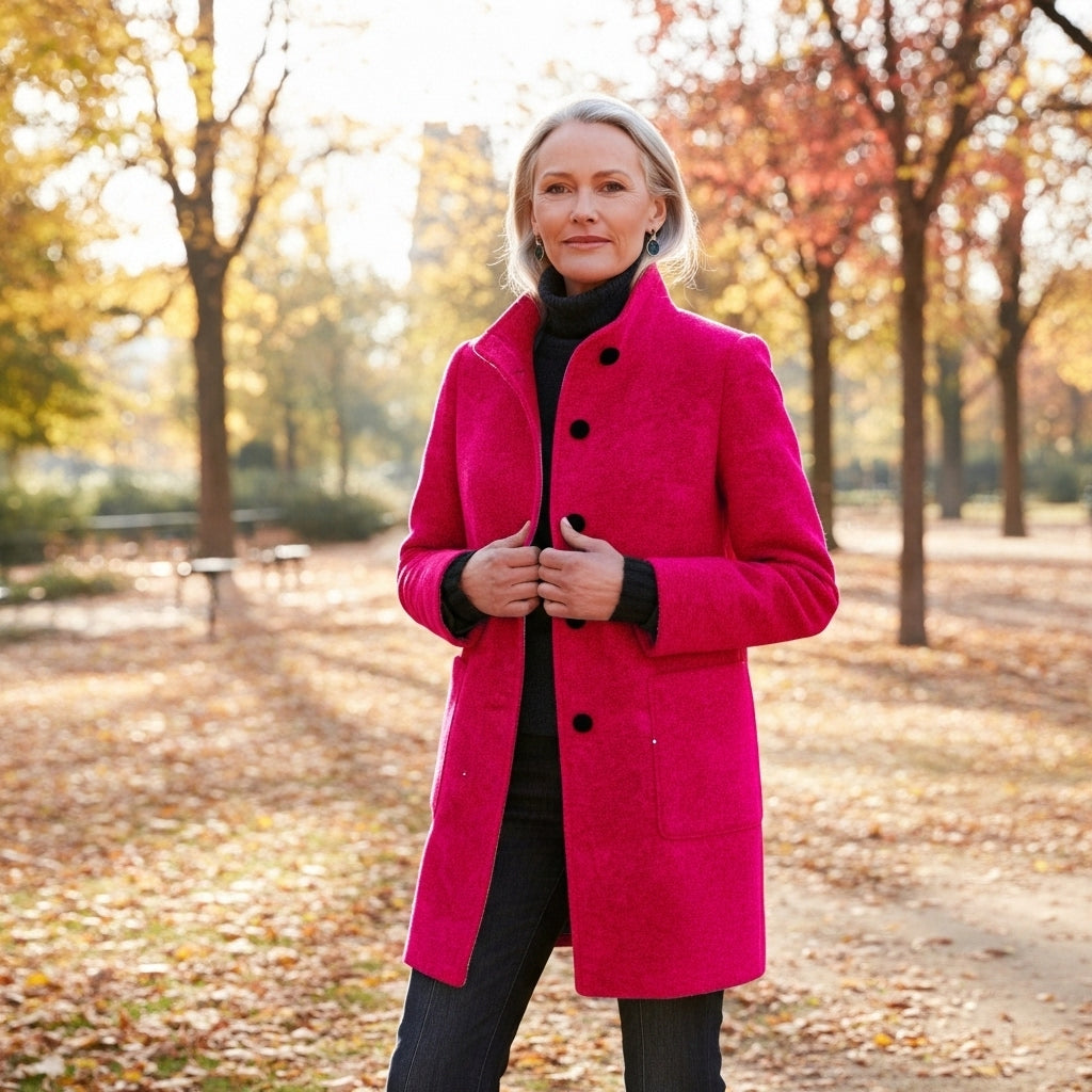 CARINE - MANTEAU CLASSIQUE EN MÉLANGE DE LAINE