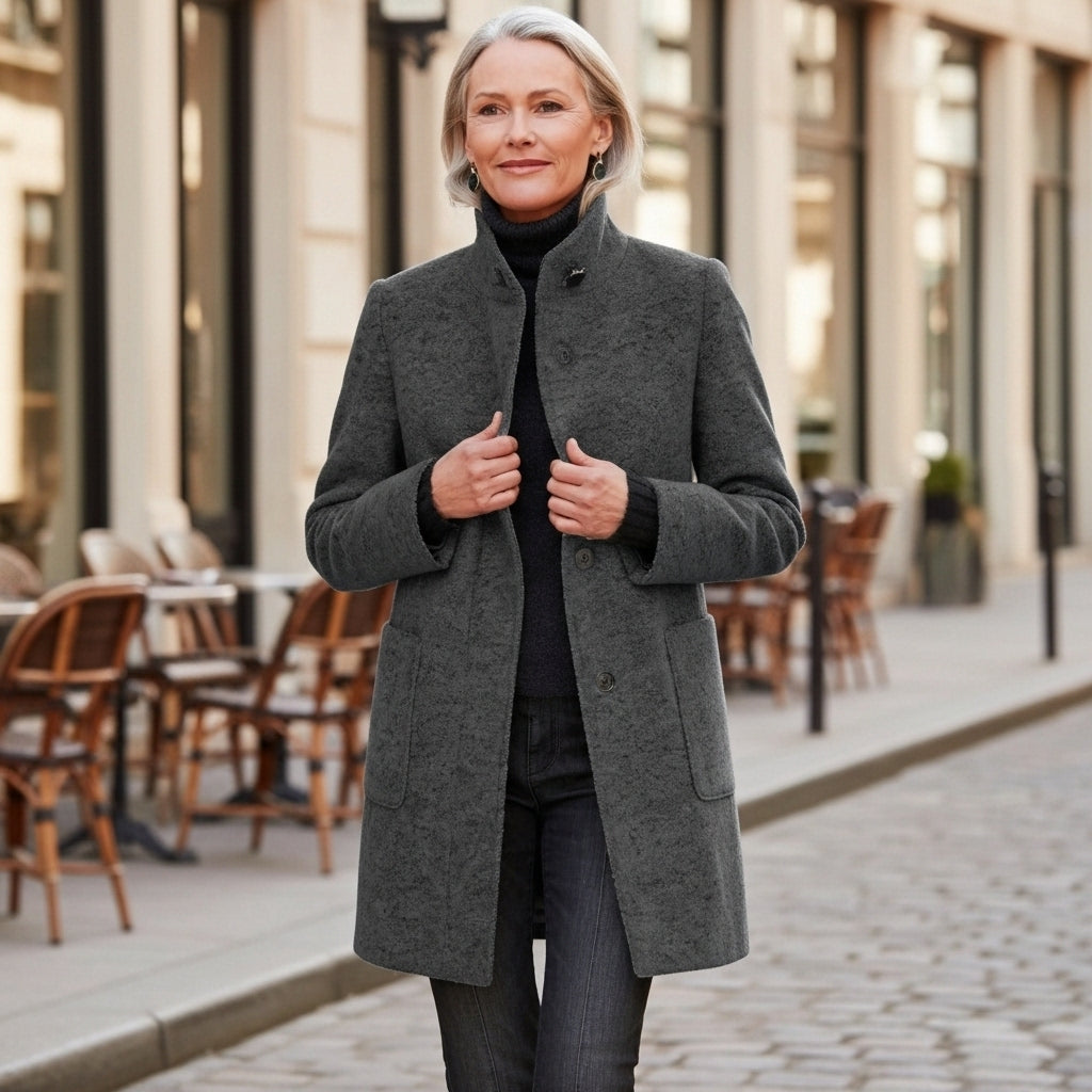 CARINE - MANTEAU CLASSIQUE EN MÉLANGE DE LAINE