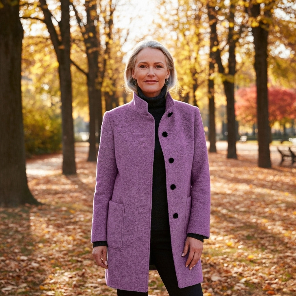 CARINE - MANTEAU CLASSIQUE EN MÉLANGE DE LAINE