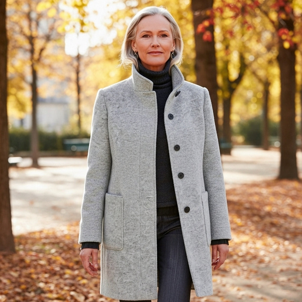 CARINE - MANTEAU CLASSIQUE EN MÉLANGE DE LAINE