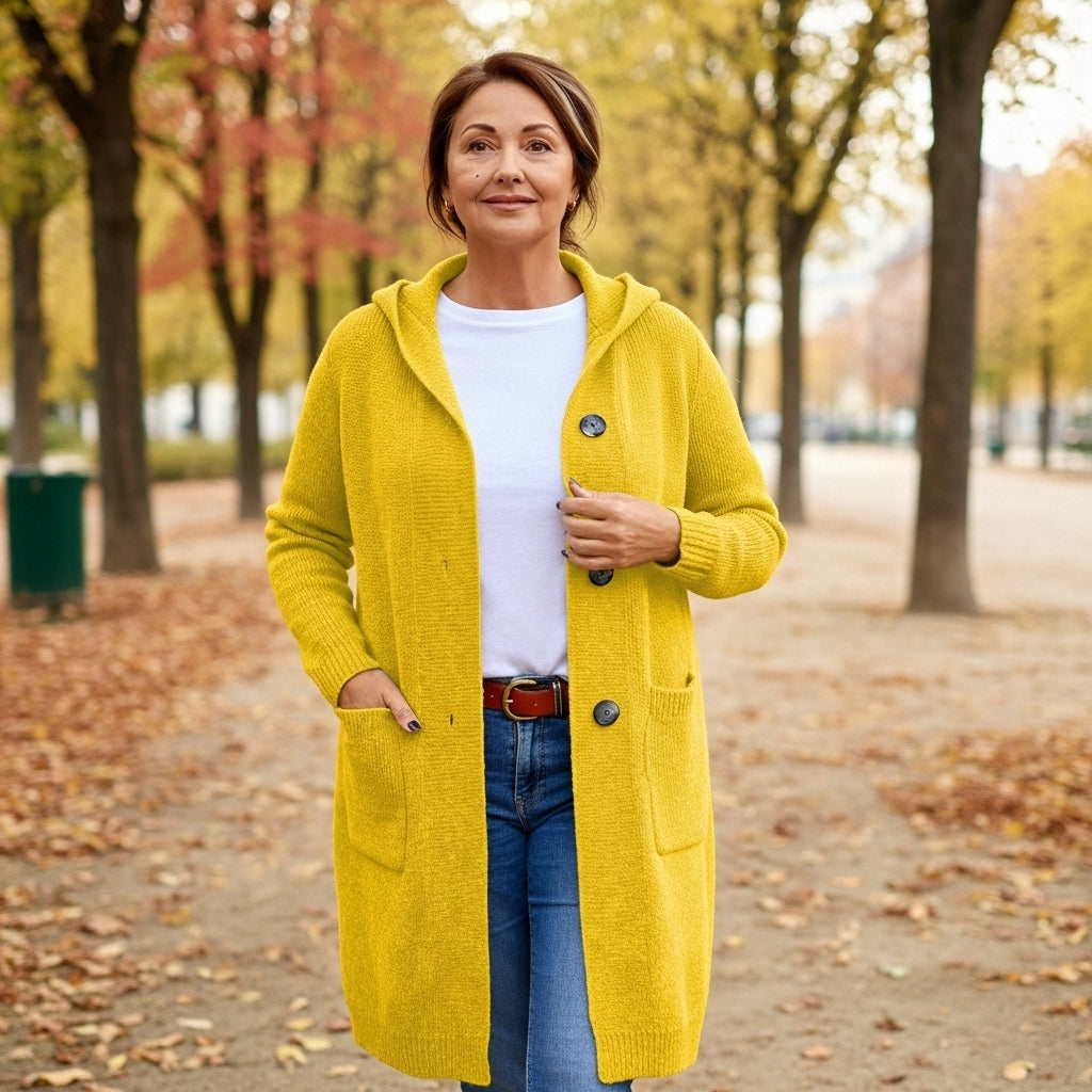 Charu - Long Knitted Hooded Cardigan