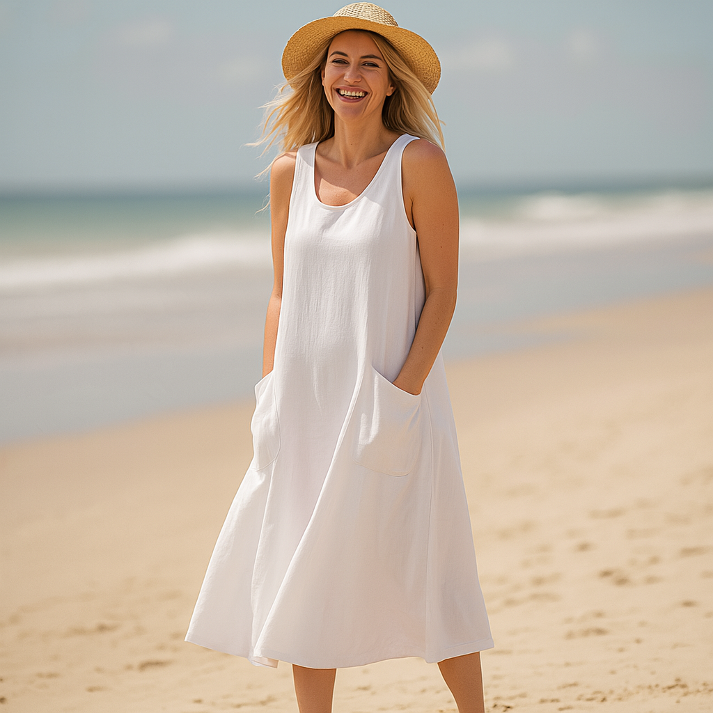 CLÉMENCE - ROBE EN LIN AVEC POCHES