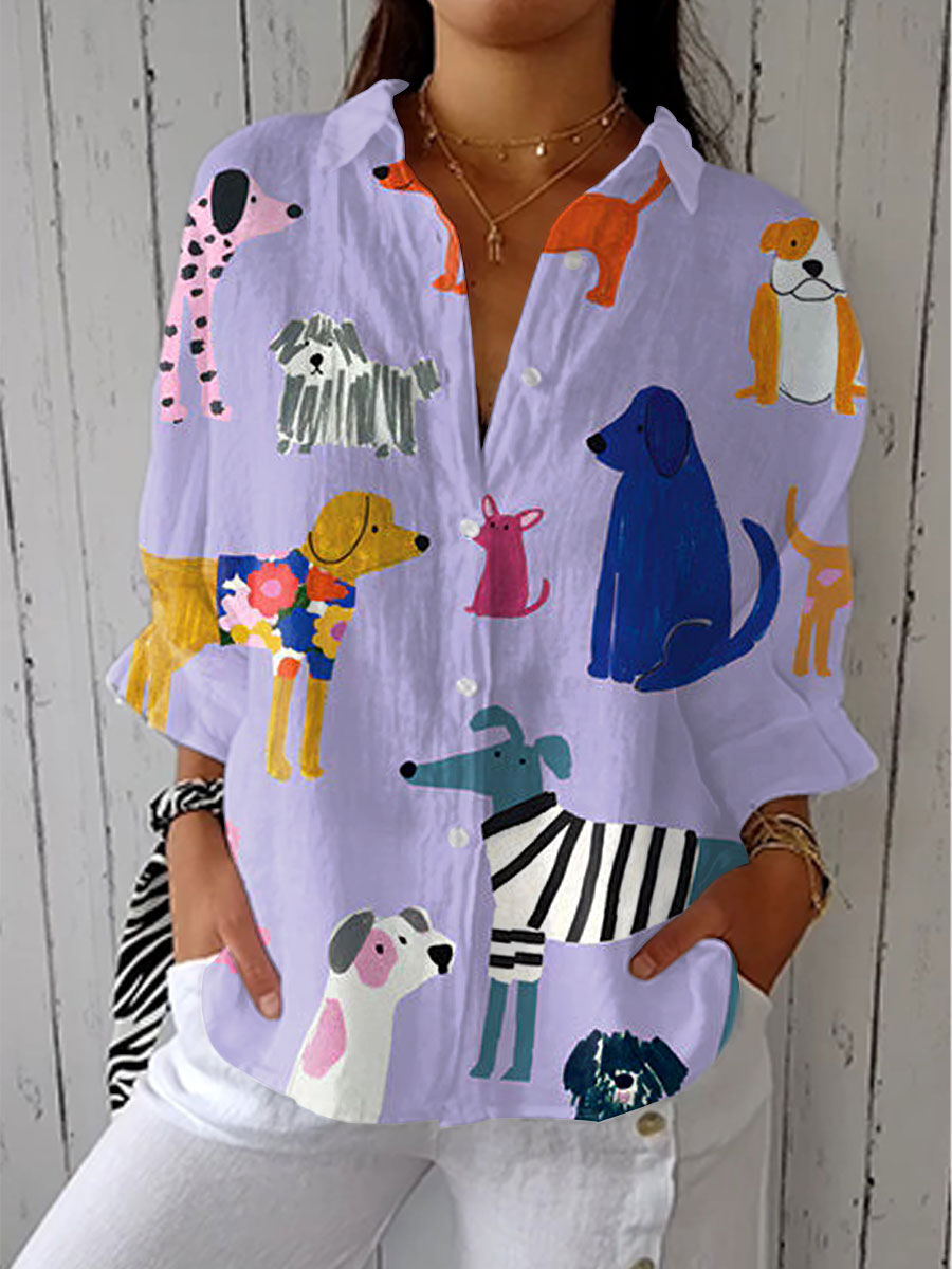 Lois & Tom's - Playful Dogs Blouse