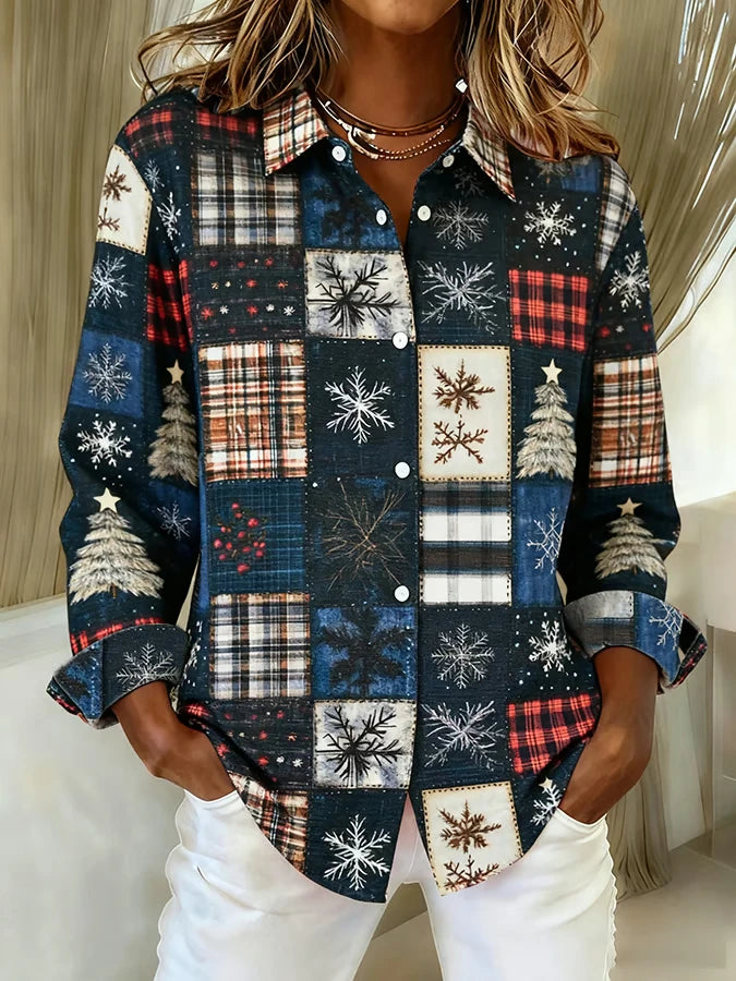Sara - Stylish Christmas Button-Up