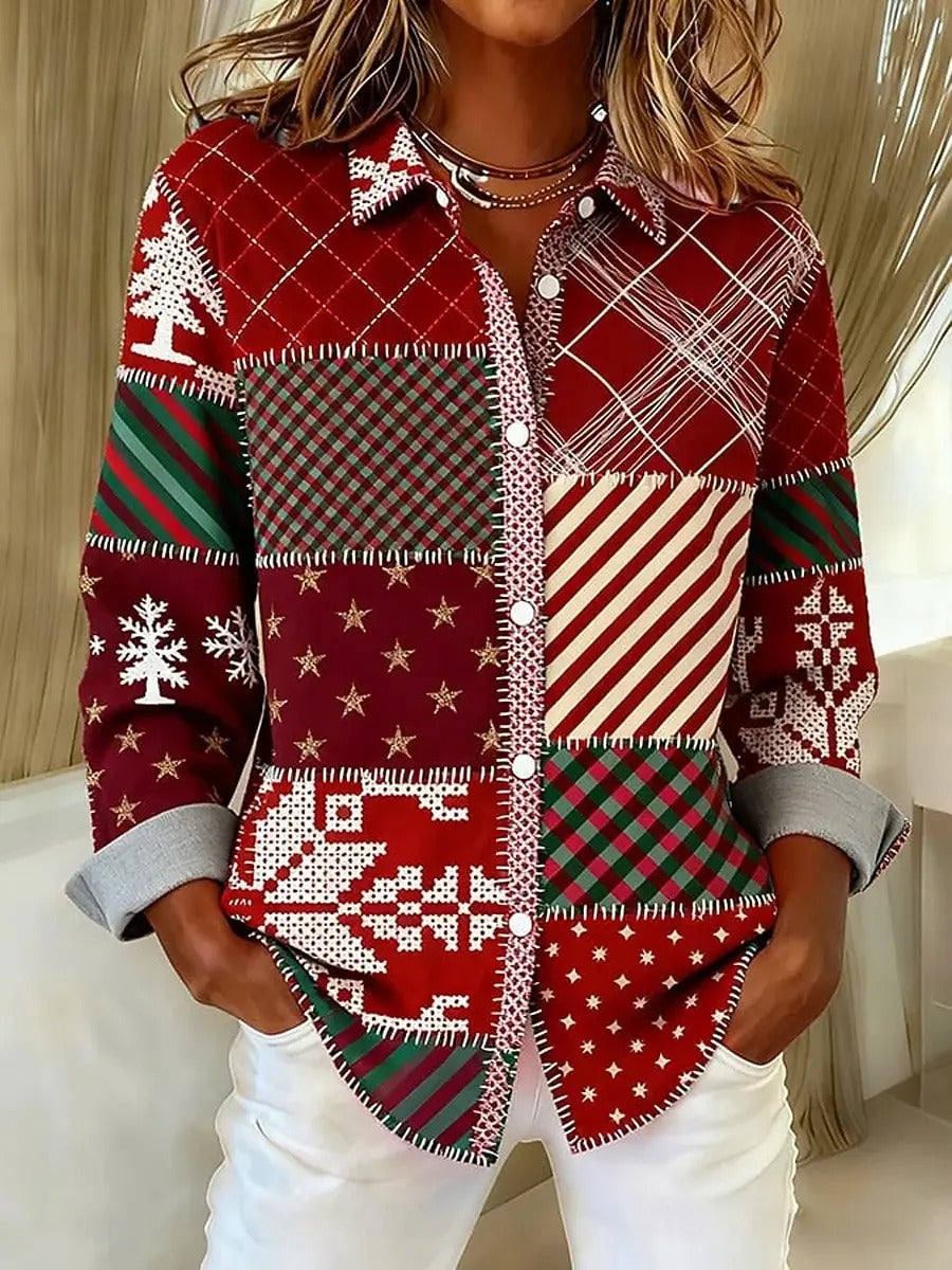 Sara - Stylish Christmas Button-Up