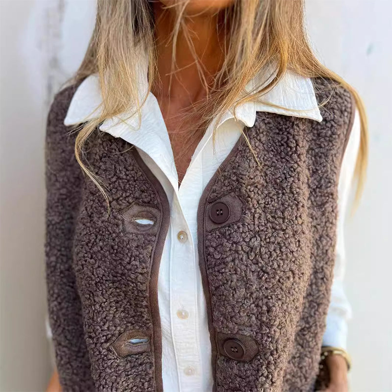 Natalie - Button-Down Short Warm Vest