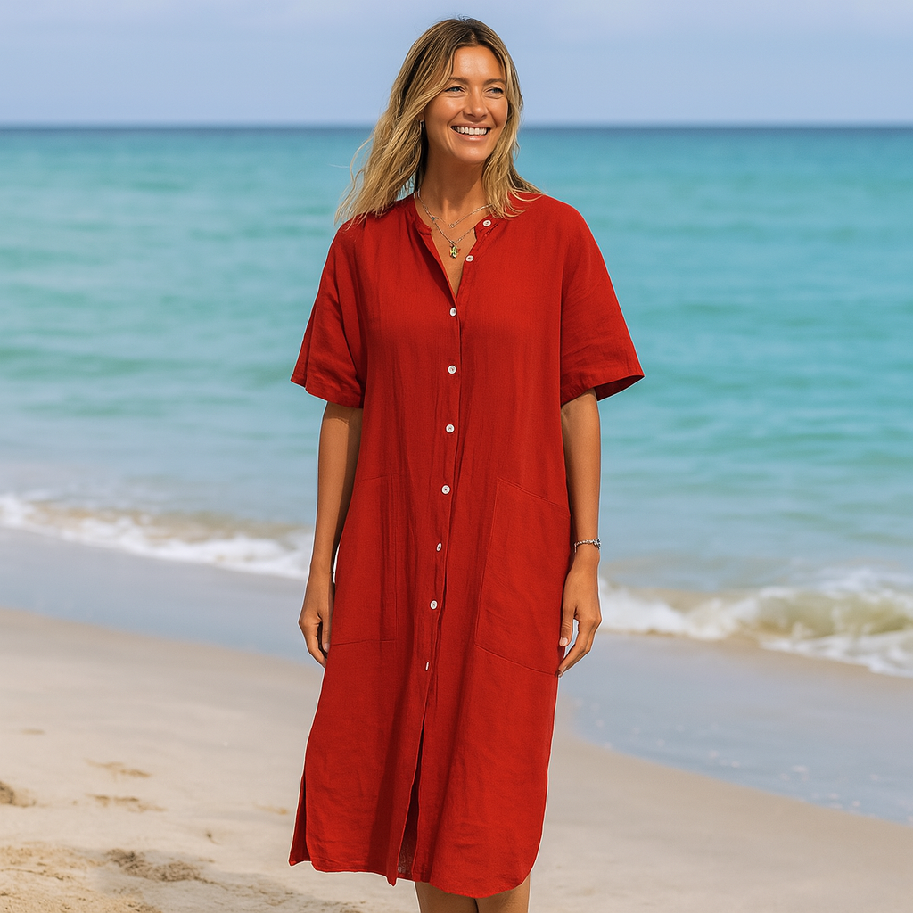 JALY - ROBE EN LIN AVEC POCHES