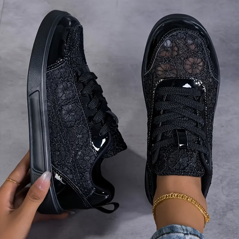 Roos - Comfortabele Sneakers met Bloemenpatroon