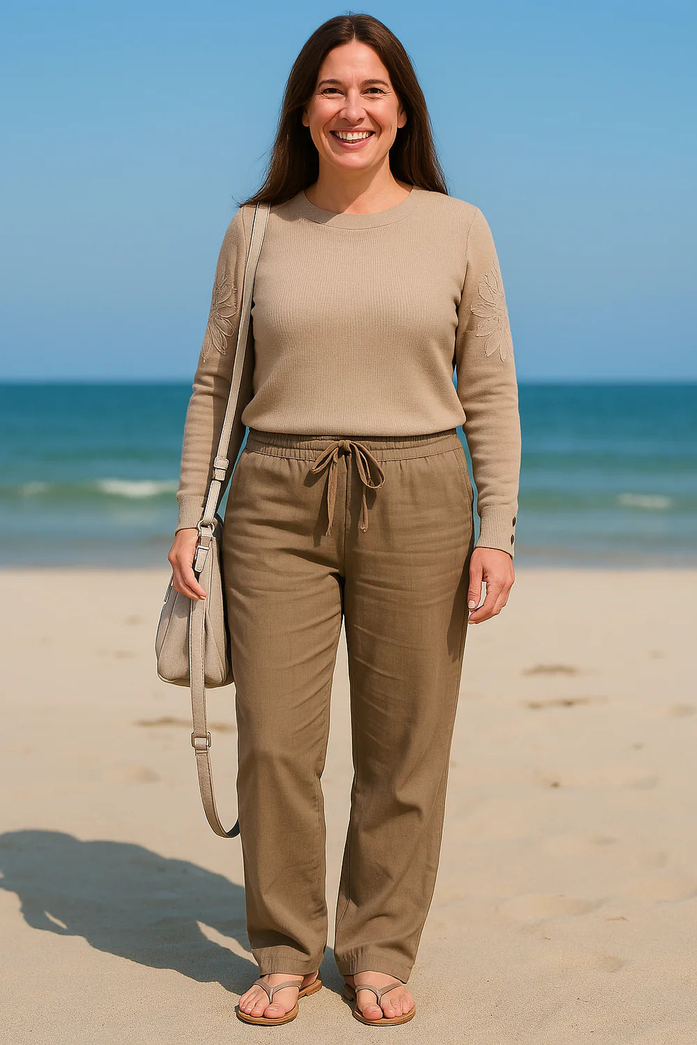 ELFIE - PANTALON LARGE EN LIN