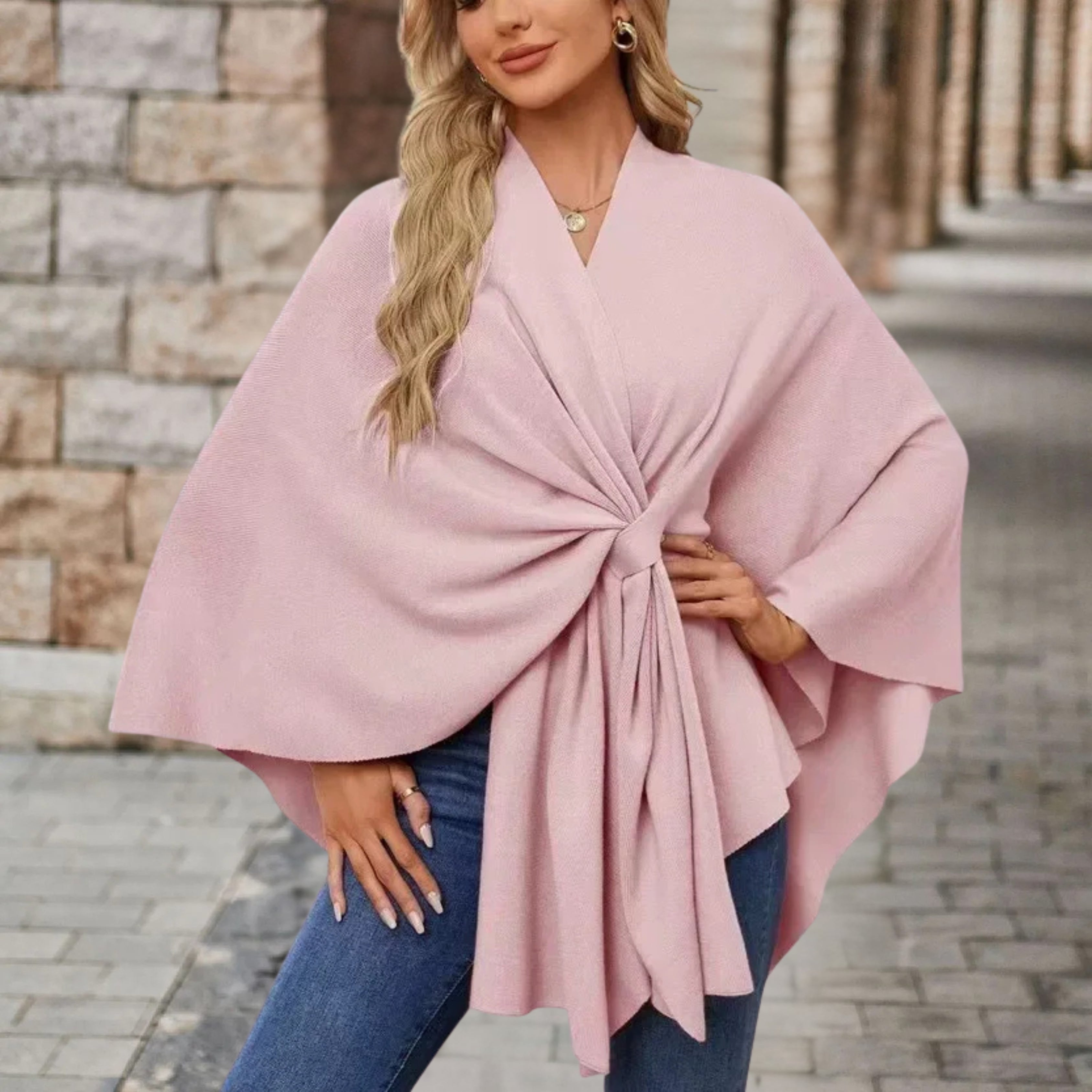 Alexis - Elegant Poncho Sweater
