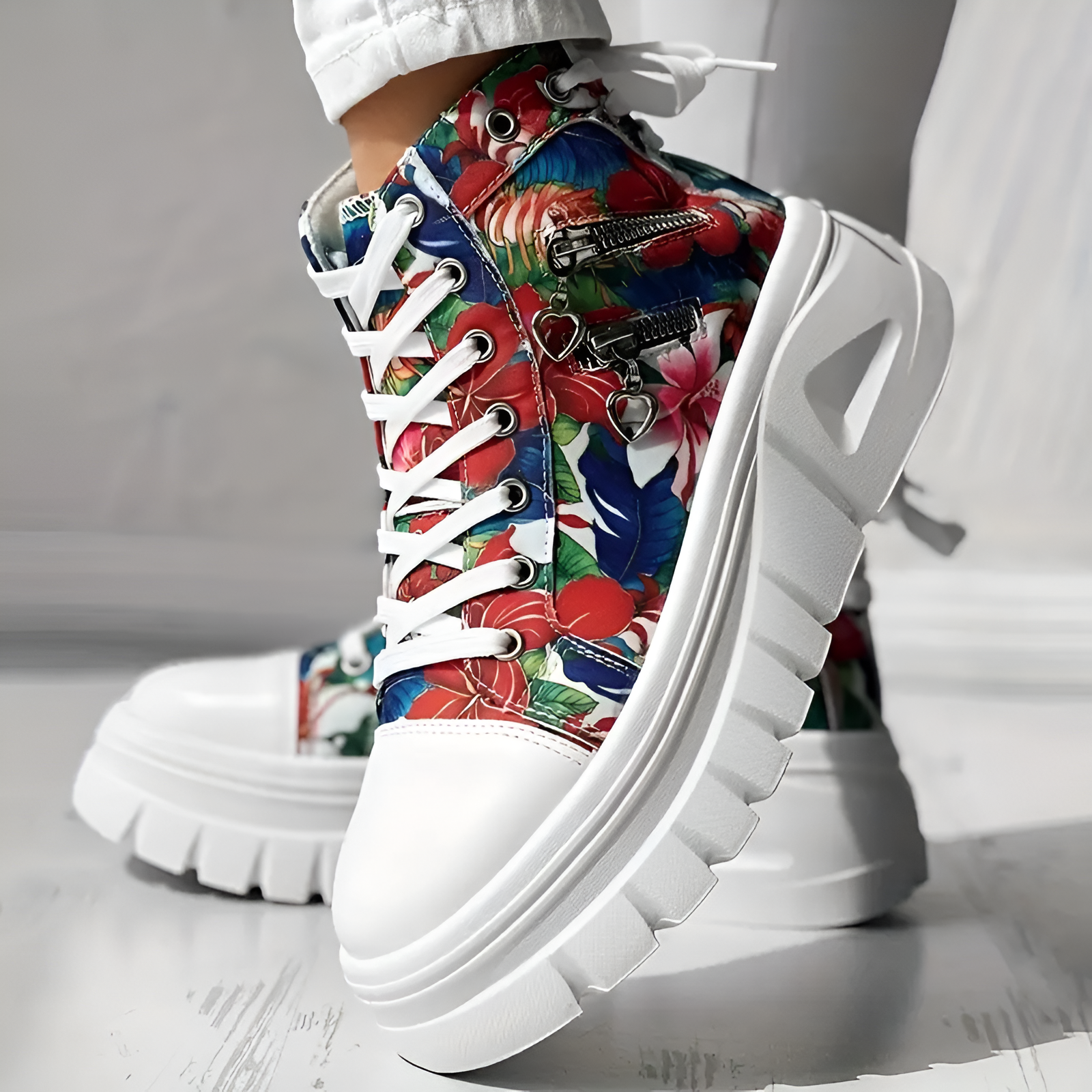 Elin | Orthopedische Hoge Sneakers met spijkerstof