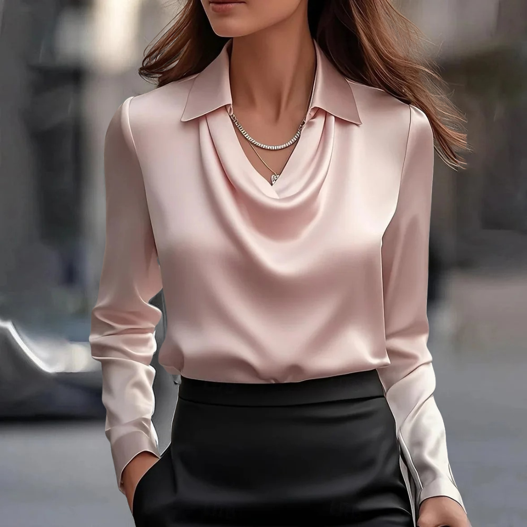 Sadie - Chic Silky Drape Top