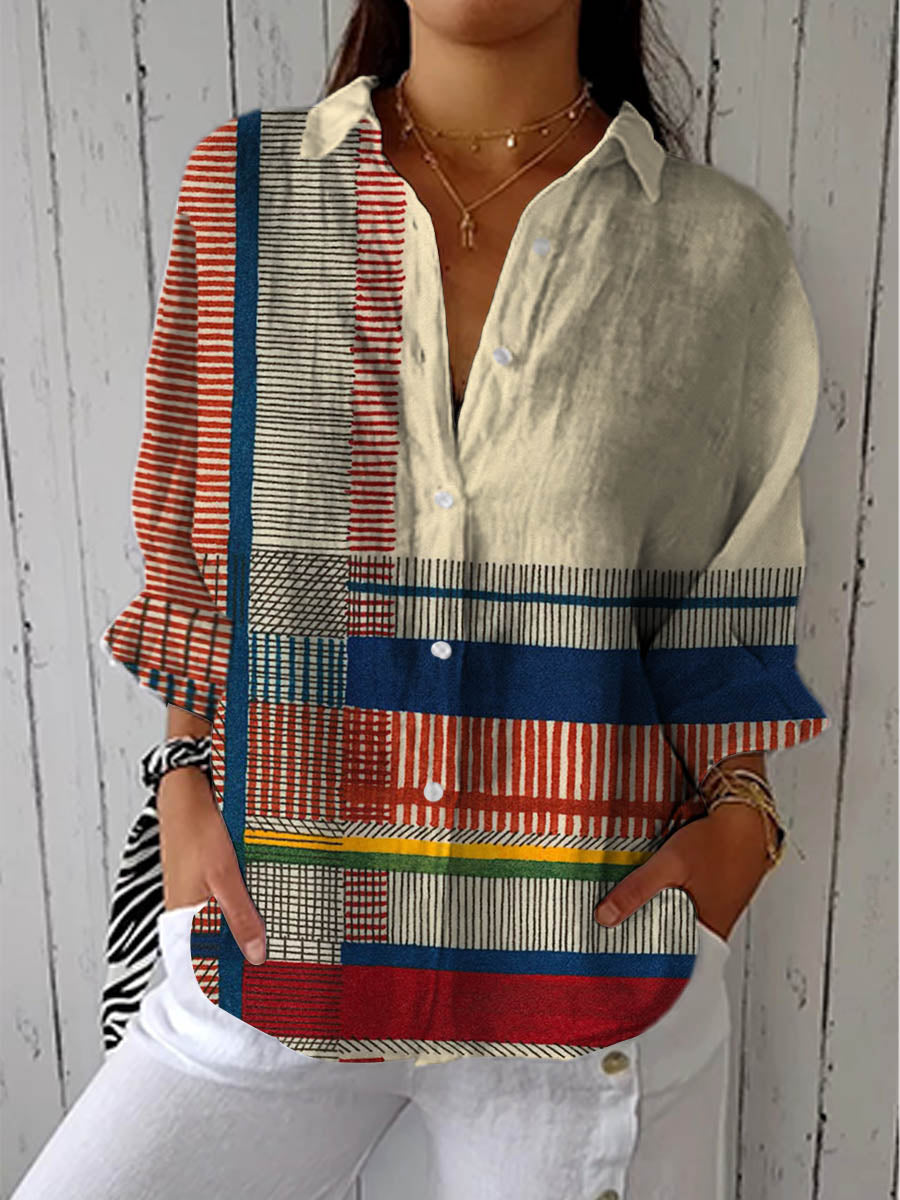 Lois & Tom's - Artistic Pattern Blouse