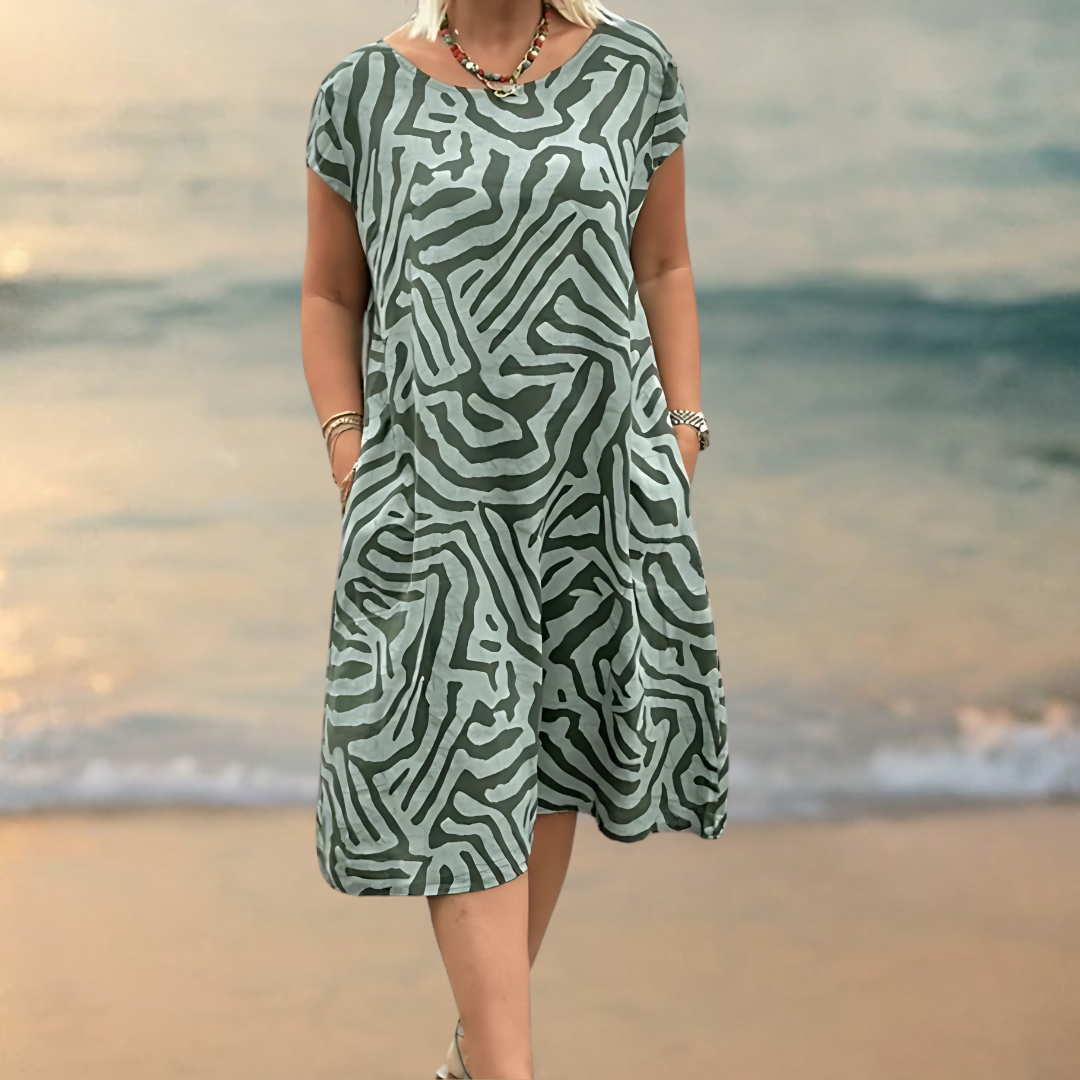 LUCILE - ROBE ÉLÉGANTE À IMPRIMÉ ZÈBRE