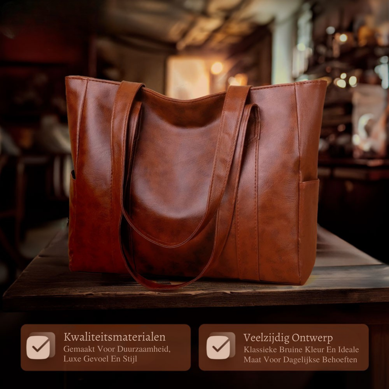 Martha | Klassieke Leren Handtas