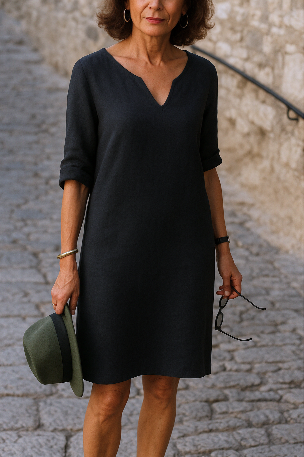 OLIVIE -  ROBE EN LIN ÉLÉGANTE