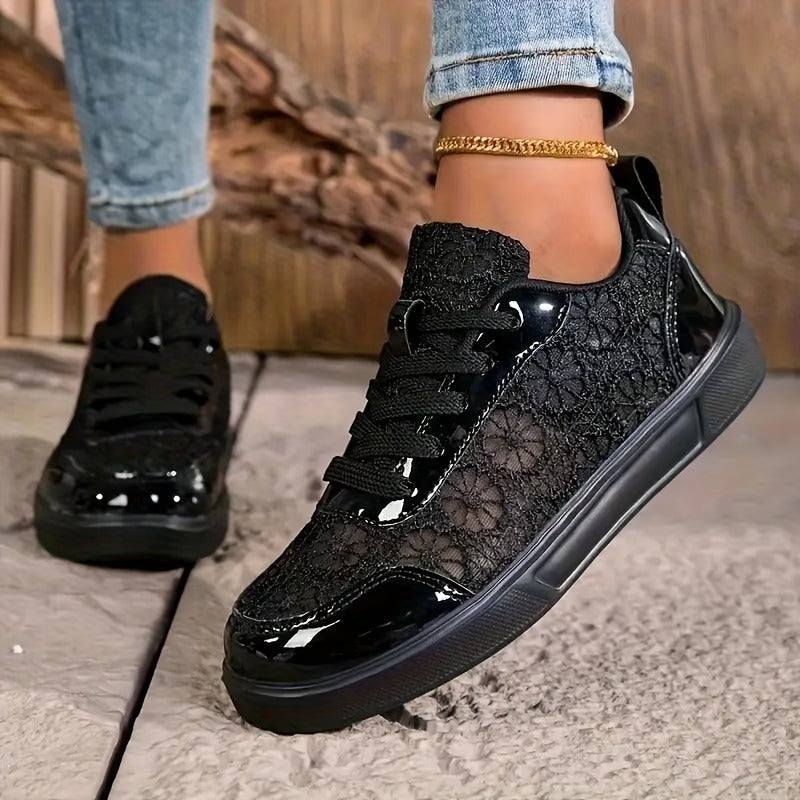 Roos - Comfortabele Sneakers met Bloemenpatroon